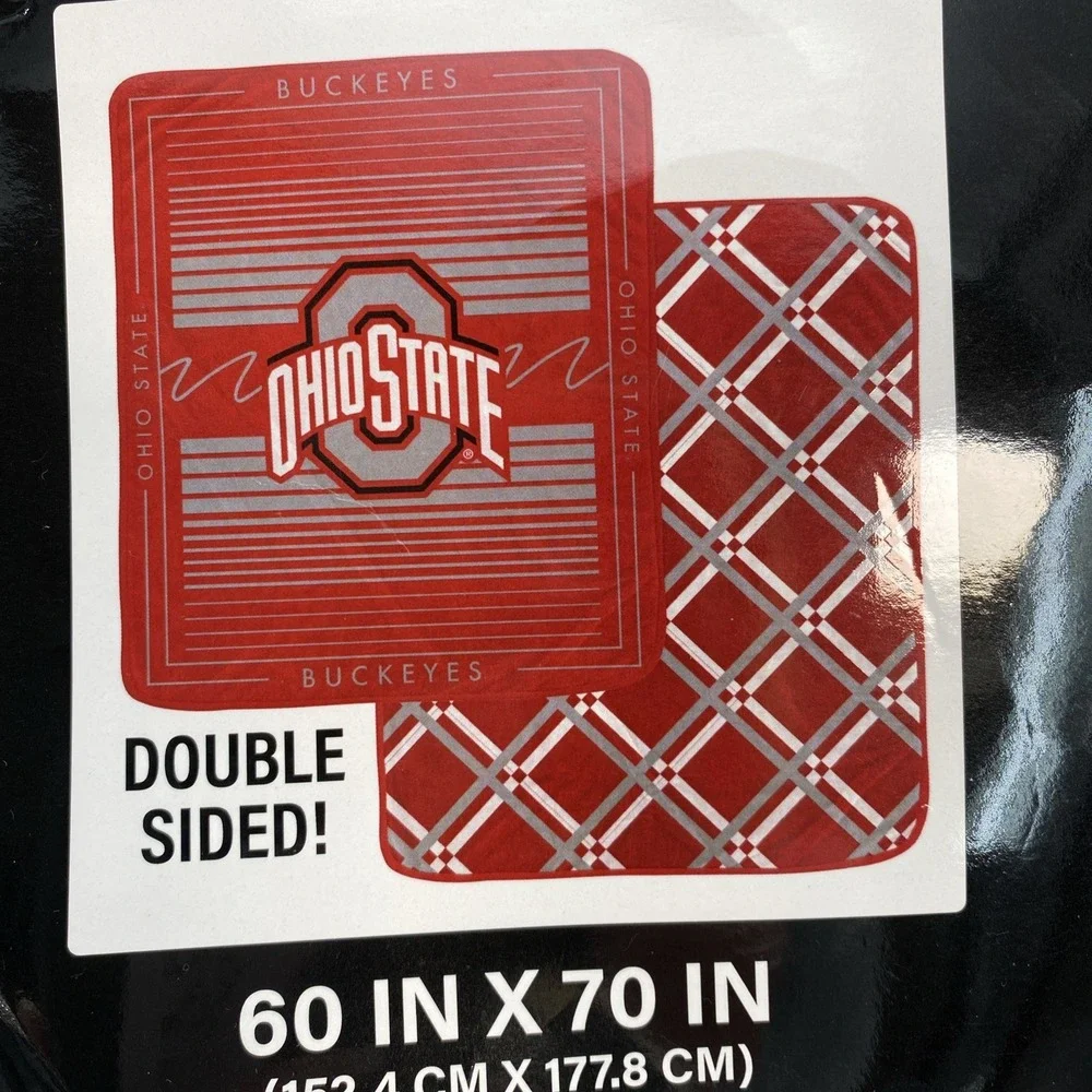 Ohio State Plush Throw Blanket 60x70 Premium Super Soft Double Sided NCAA Big 10